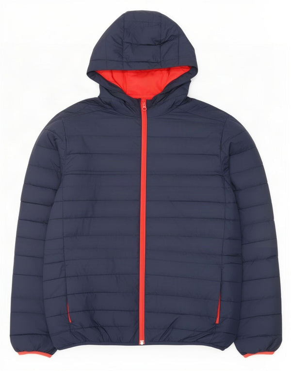 Giacca imbottita con cappuccio Quiksilver da bambino 15-16 anni XL blu navy in poliestere