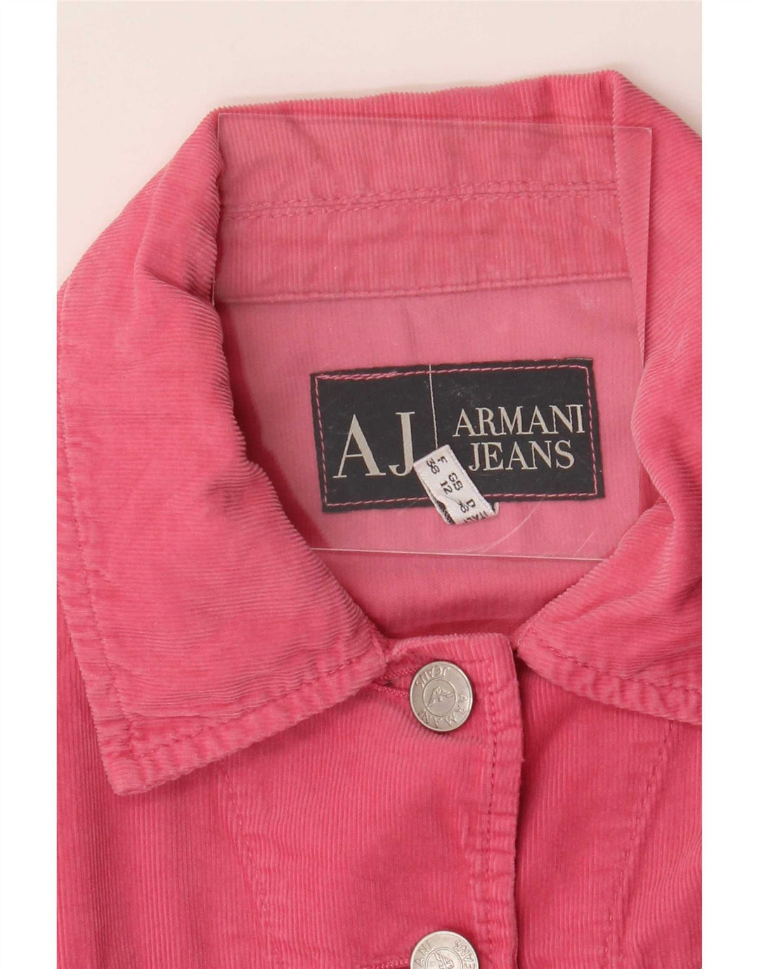 Giacca in velluto a coste da donna Armani Jeans UK 12 Rosa medio