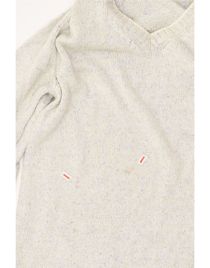HENRY COTTONS Womens V-Neck Jumper Sweater EU 46 XL White Cotton | Vintage Henry Cottons | Thrift | Second-Hand Henry Cottons | Used Clothing | Messina Hembry 