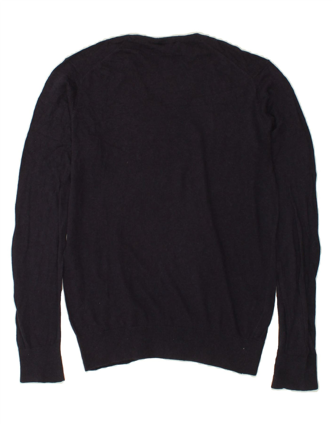 BOGGI Mens V-Neck Jumper Sweater Small Navy Blue Cotton Vintage Boggi and Second-Hand Boggi from Messina Hembry 