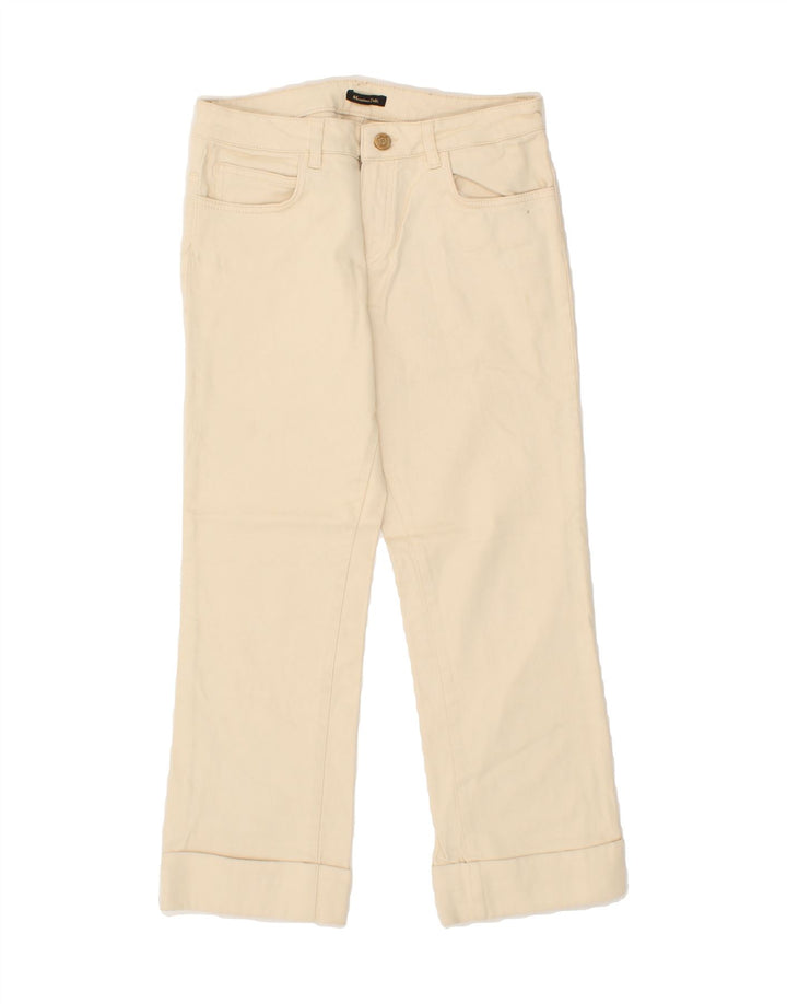 MASSIMO DUTTI Womens Cropped Jeans EU 40 Medium W30 L26  Beige Cotton Vintage Massimo Dutti and Second-Hand Massimo Dutti from Messina Hembry 