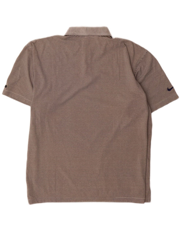 Polo Nike da uomo 2XL in cotone a righe grigie