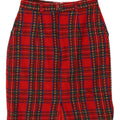 Gonna a tubino vintage da donna W24 piccola scozzese rossa
