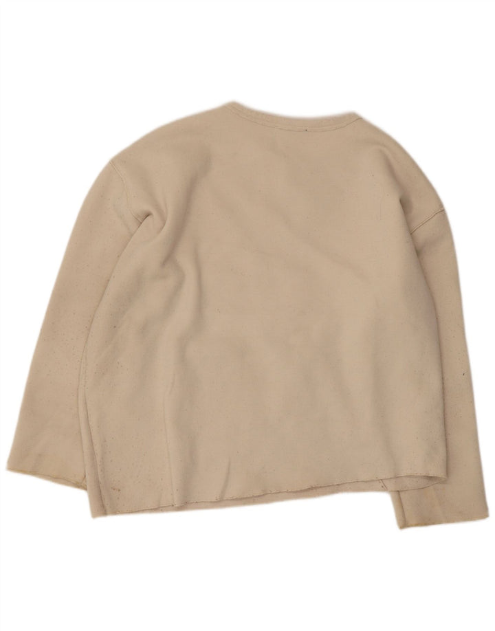Felpa oversize da donna Zara UK 16 grande bianco sporco