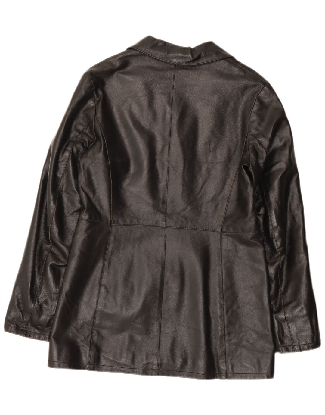 Giacca in pelle da donna vintage IT 42 media in pelle nera
