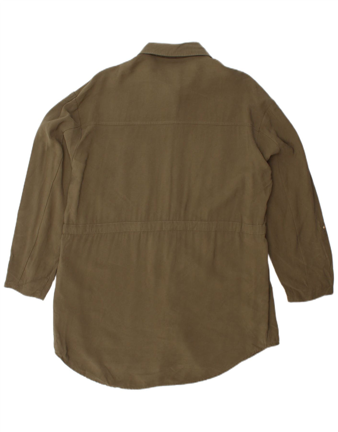 Abito camicia da donna Zara UK 14 viscosa kaki medio