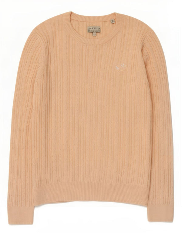 Maglione maglione con scollo a barca da donna Jack Wills UK 12 Cotone rosa medio