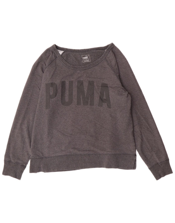 Felpa grafica corta da donna Puma UK 16 grande grigio