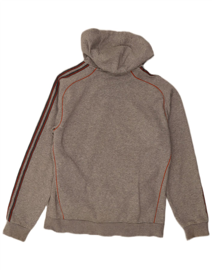 Felpa con cappuccio da uomo Adidas in cotone grigio medio