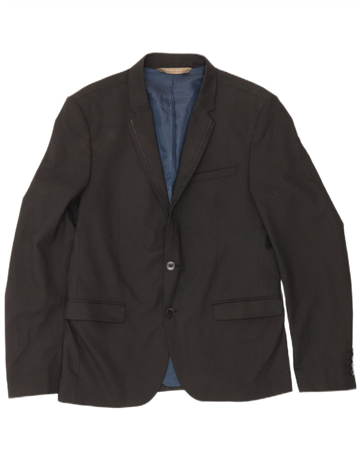 Giacca blazer da uomo a 2 bottoni Zara EU 50 poliestere nero medio