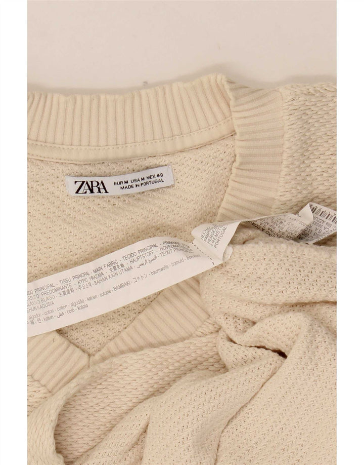 Canottiera da uomo Zara Canottiera media in cotone bianco sporco