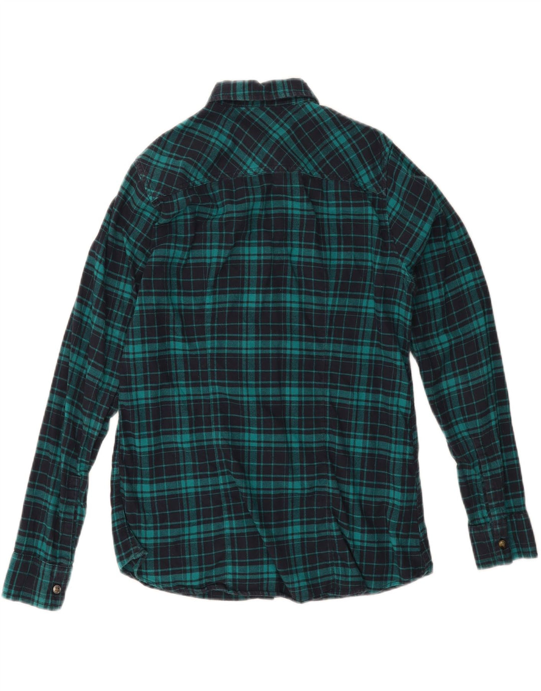 EDDIE BAUER Womens Classic Fit Flannel Shirt UK 10 Small Green Check Vintage Eddie Bauer and Second-Hand Eddie Bauer from Messina Hembry 