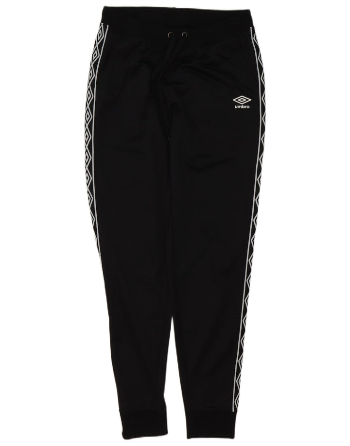Pantaloni da tuta con grafica Umbro da uomo, pantaloni da jogging, piccoli, in poliestere nero