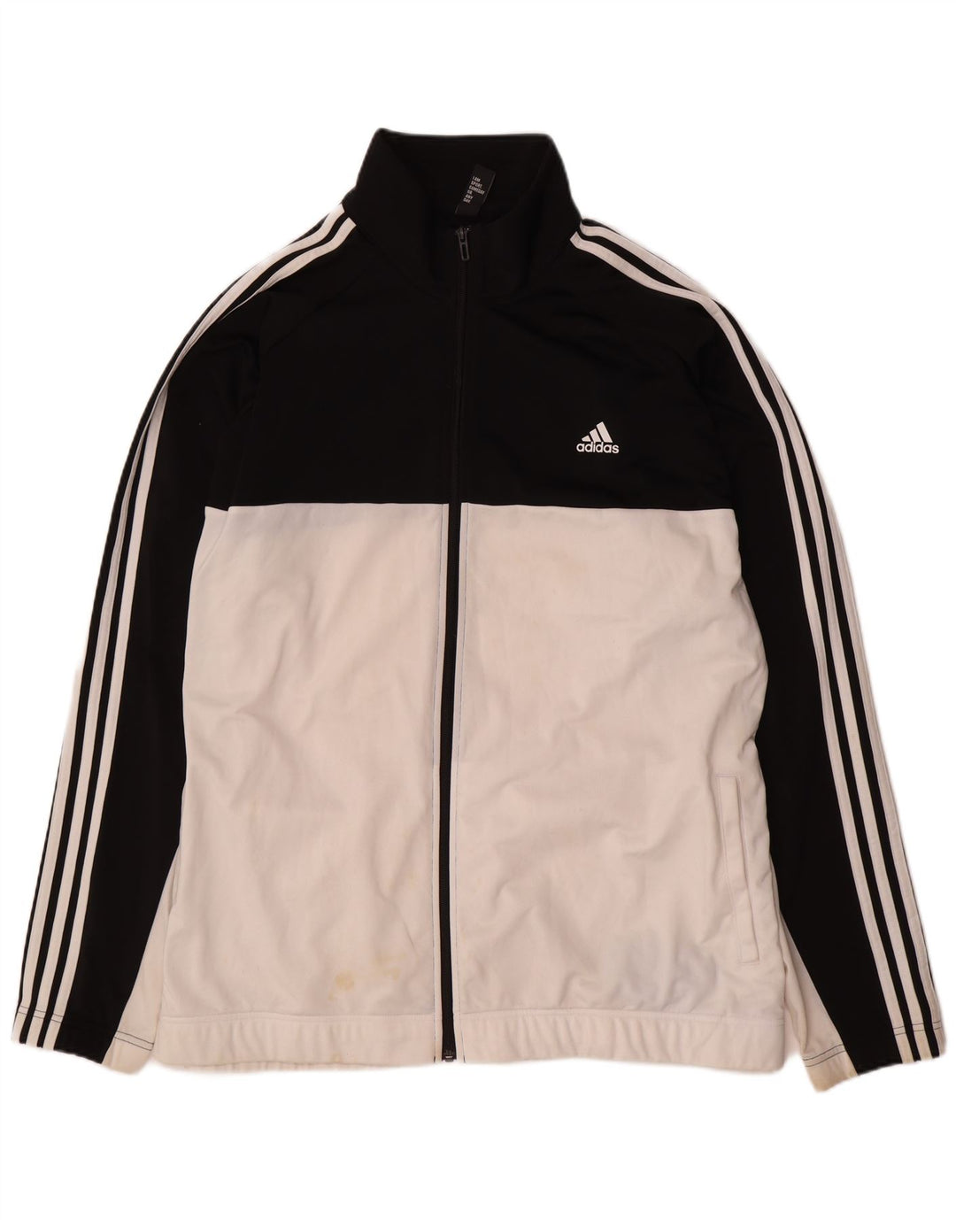 Giacca da tuta da uomo Adidas 2XL poliestere color block bianco