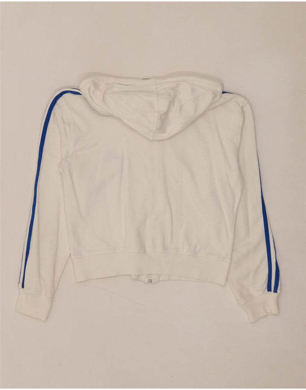 Maglione corto con cappuccio da donna ADIDAS UK 10 piccolo cotone bianco