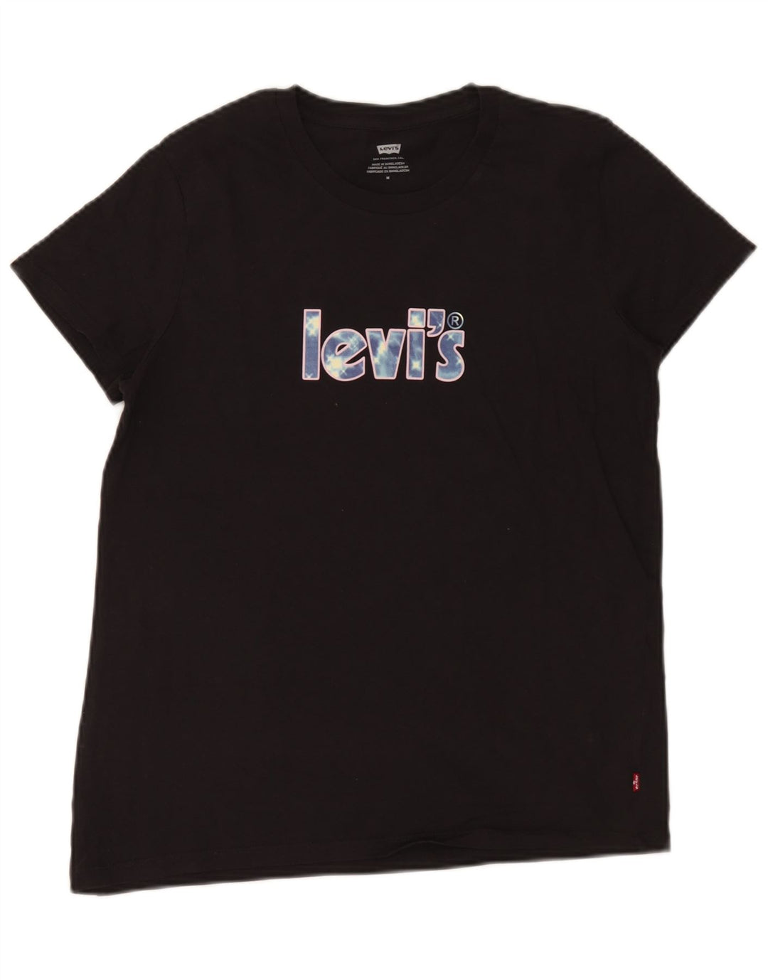 T-shirt grafica da donna Levi's Top UK 12 cotone nero medio