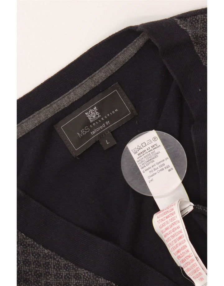 Maglione cardigan da uomo su misura Marks & Spencer grande blu navy
