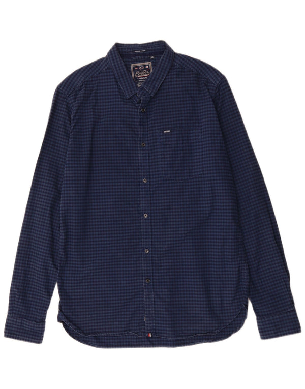 Camicia da uomo SUPERDRY XL a quadretti blu navy