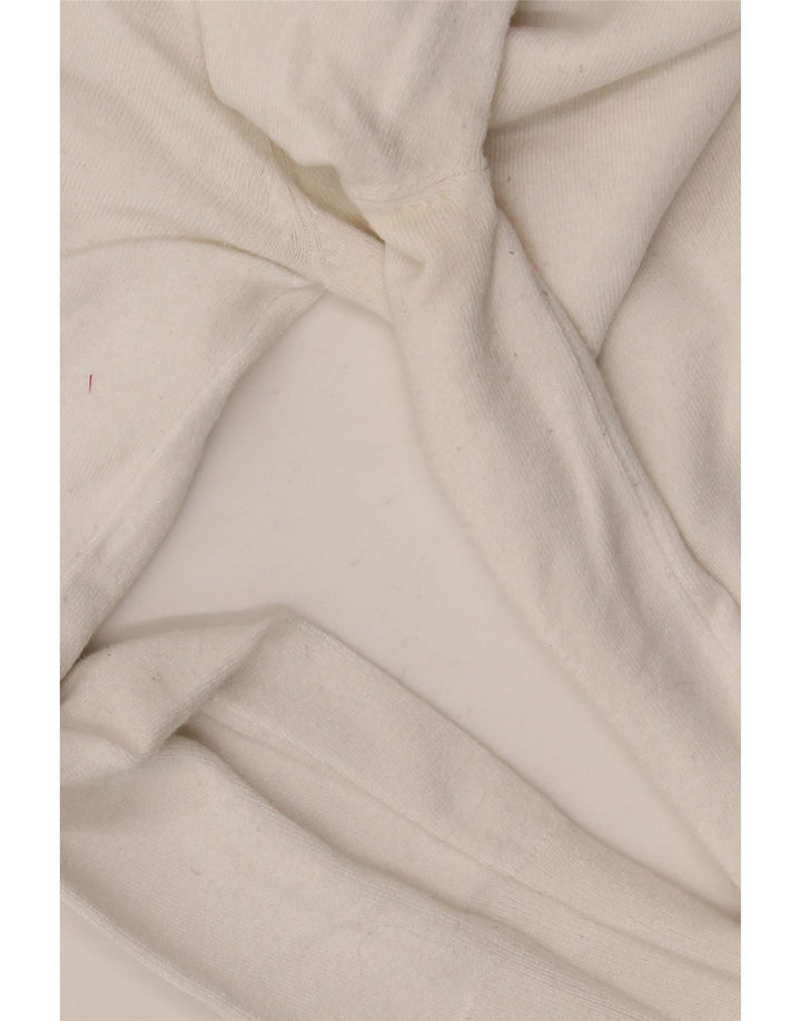 Maglione maglione girocollo da donna Zara UK 14 grande viscosa bianca