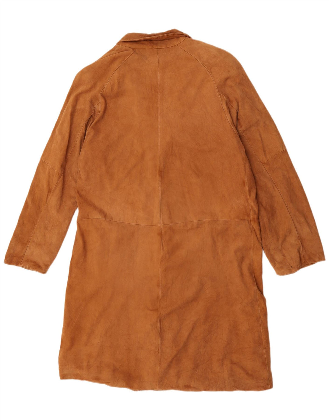 Soprabito vintage da donna in pelle scamosciata IT 48 XL Marrone