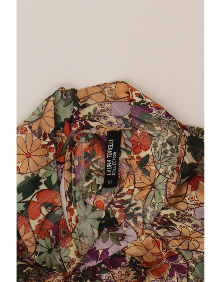 LAURA TORELLI Womens Blouse Top UK 14 Medium Multicoloured Floral Vintage Laura Torelli and Second-Hand Laura Torelli from Messina Hembry 