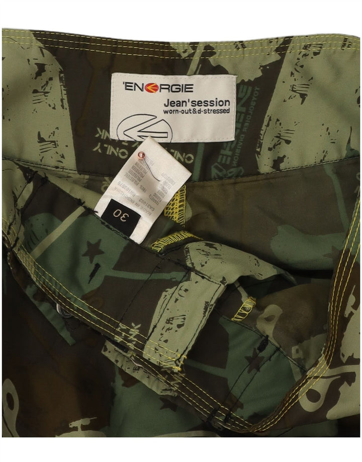 Pantaloncini da bagno grafici da uomo Energie medio poliestere kaki