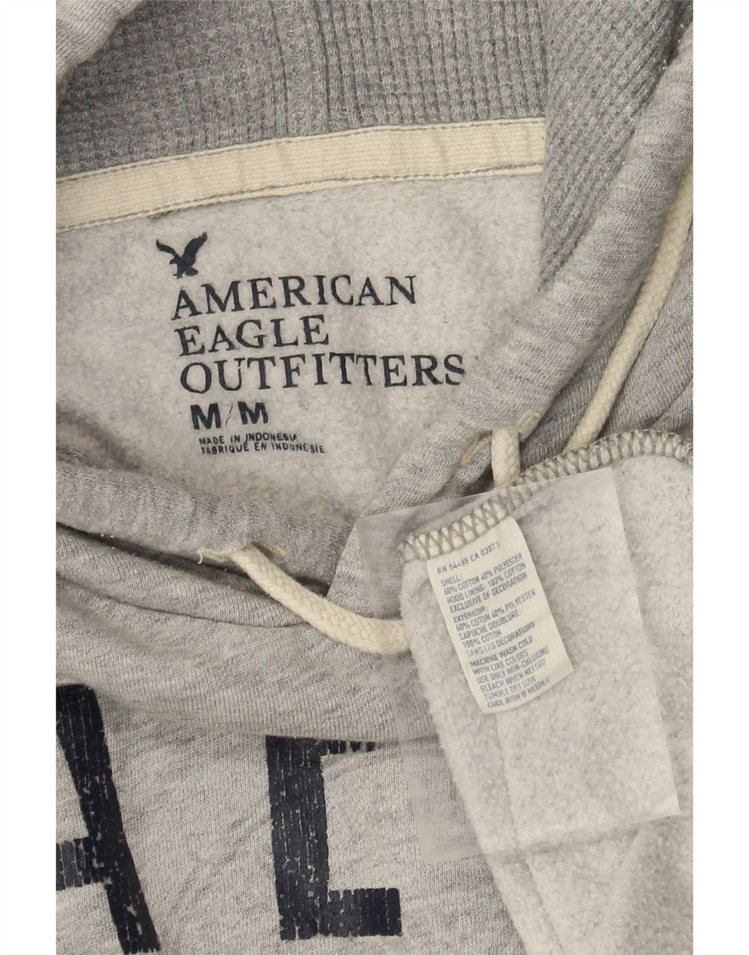 Maglione con cappuccio grafico da uomo American Eagle in cotone grigio medio