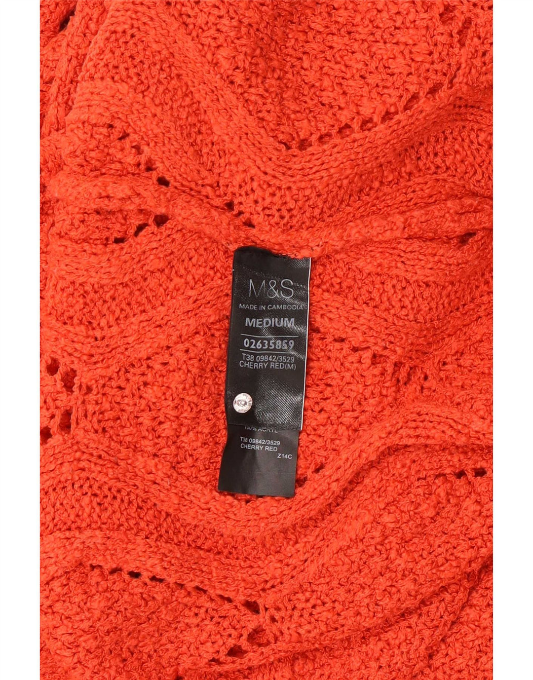 Maglione maglione girocollo da donna Marks & Spencer UK 14 arancione medio