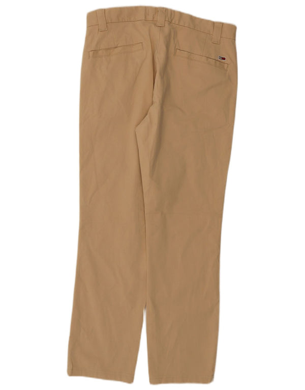 Pantaloni chino dritti da uomo Tommy Hilfiger W30 L28 cotone beige