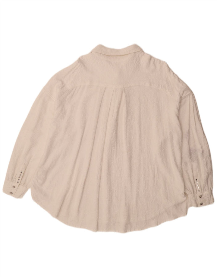 BKE Camicia da donna oversize pullover camicetta UK 16 Large Rayon bianco