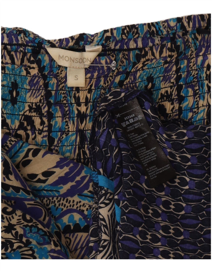 Abito lungo senza spalline da donna Monsoon UK 8 Piccolo Paisley multicolore
