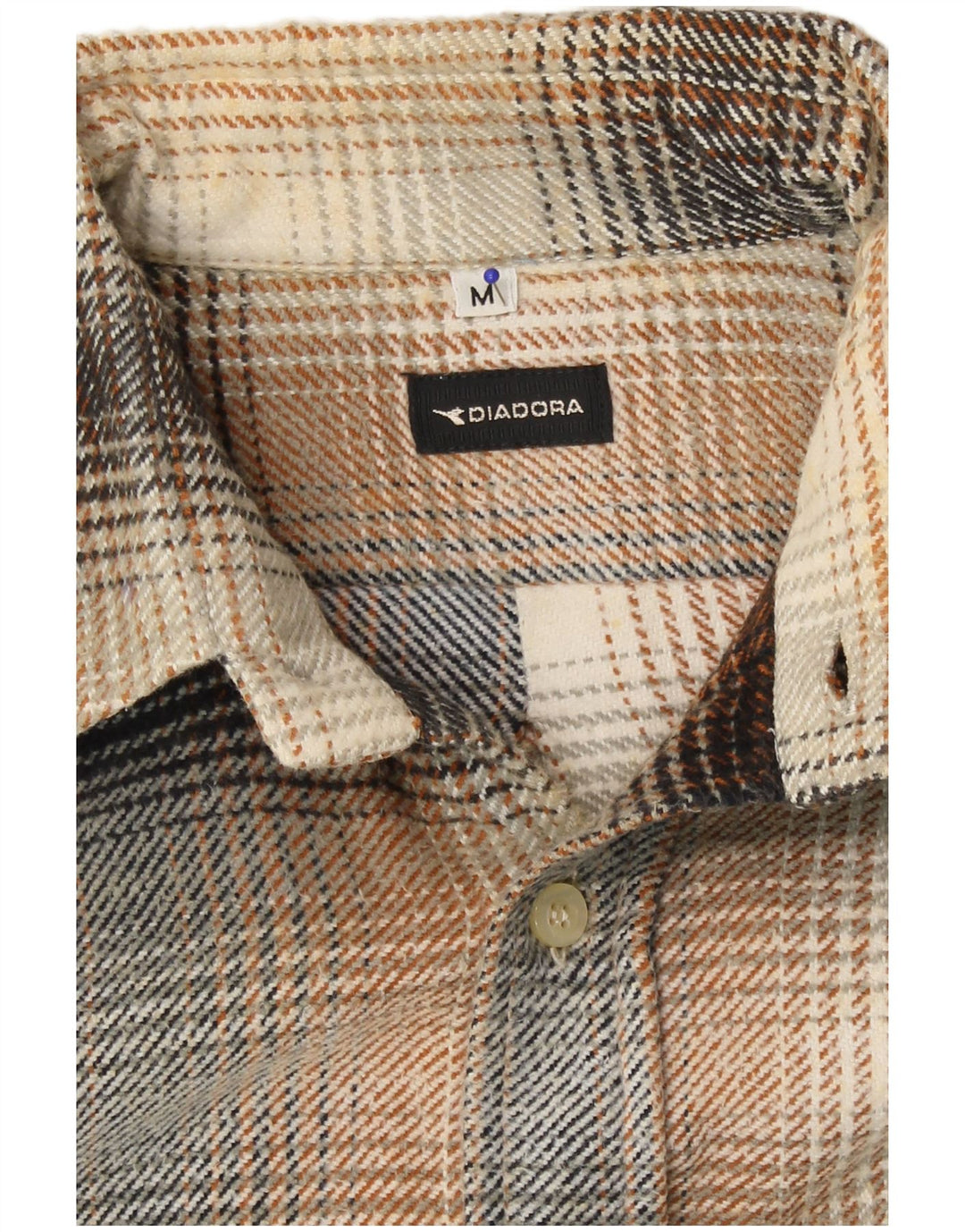 Camicia Diadora da uomo in flanella a quadri marrone medio