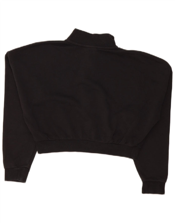 Felpa Nike da donna oversize con collo corto e zip, maglione UK 10 piccola nera