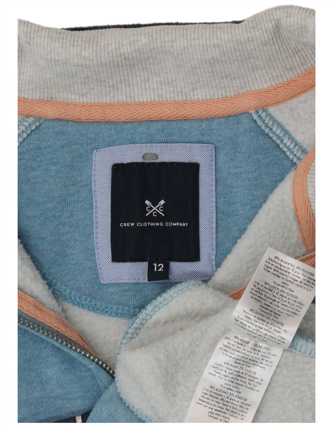 Crew Clothing Felpa da donna Maglione UK 12 Colorblock blu medio