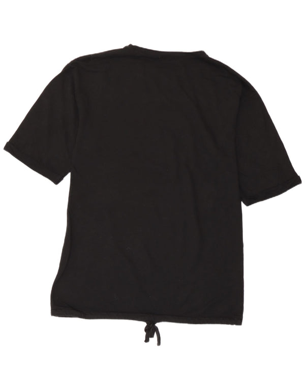 T-shirt grafica da donna Zara Top UK 16 grande cotone nero