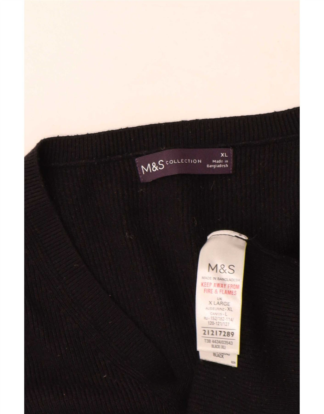 Maglione oversize con scollo a V da donna Marks & Spencer UK 18 XL Nero