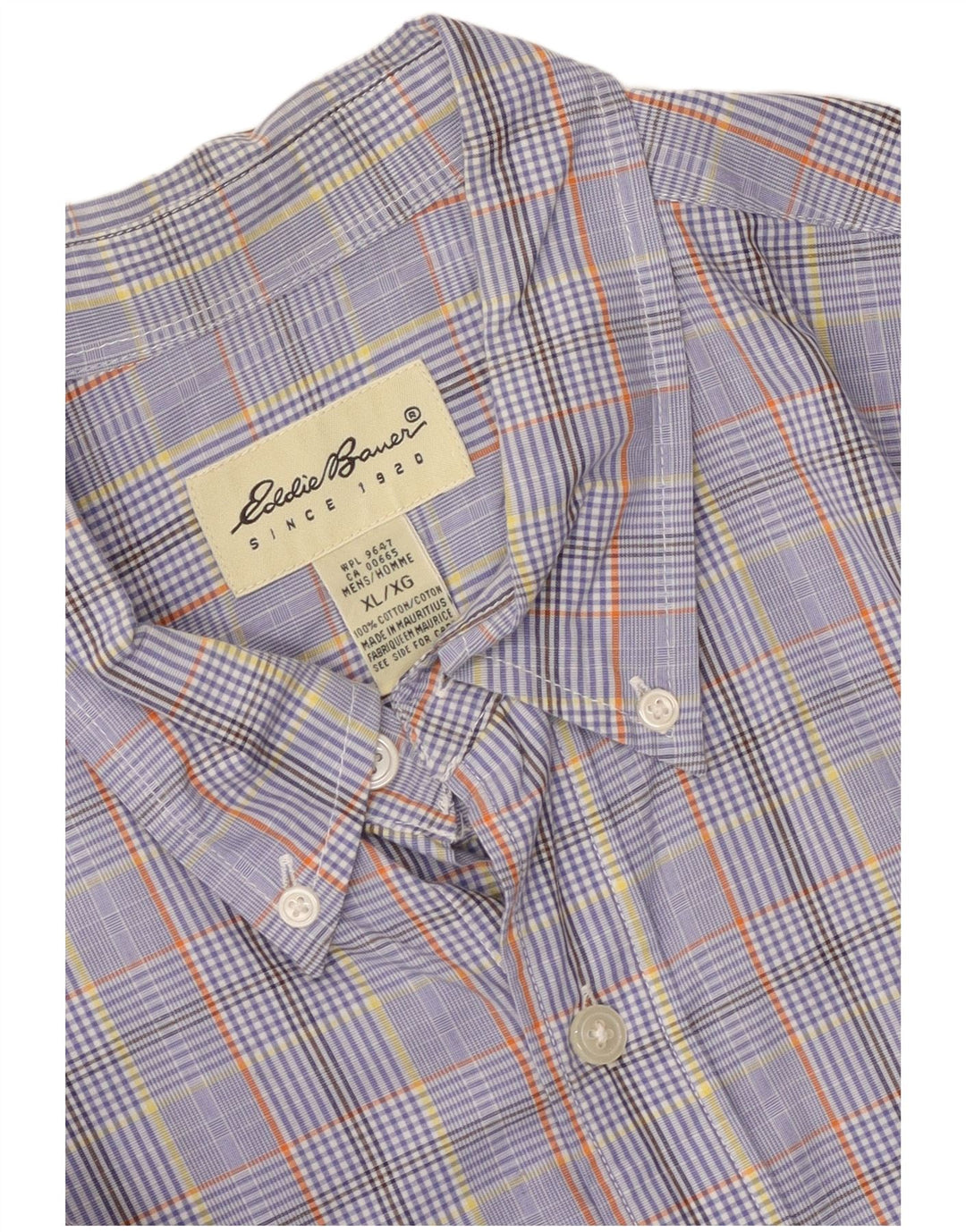 Camicia da uomo Eddie Bauer XL in cotone a quadri blu