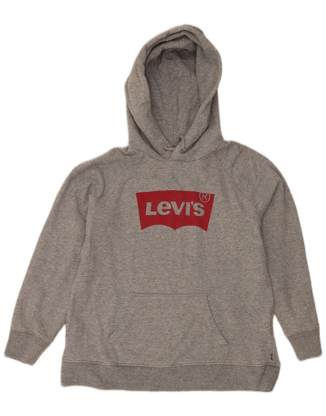 Maglione con cappuccio grafico da uomo Levi's in cotone chiazzato grigio medio