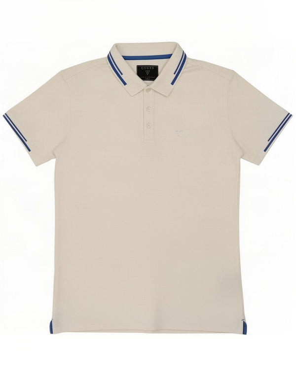 Polo da uomo Guess UK 40 cotone bianco medio