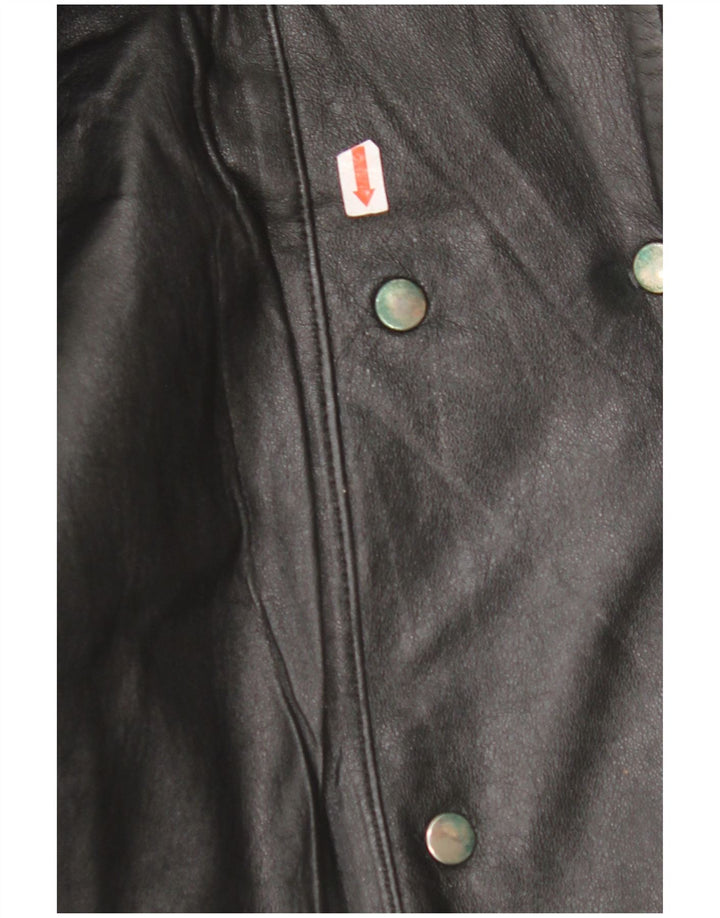 Giacca in pelle oversize da donna VINTAGE EU 42 Large in pelle nera