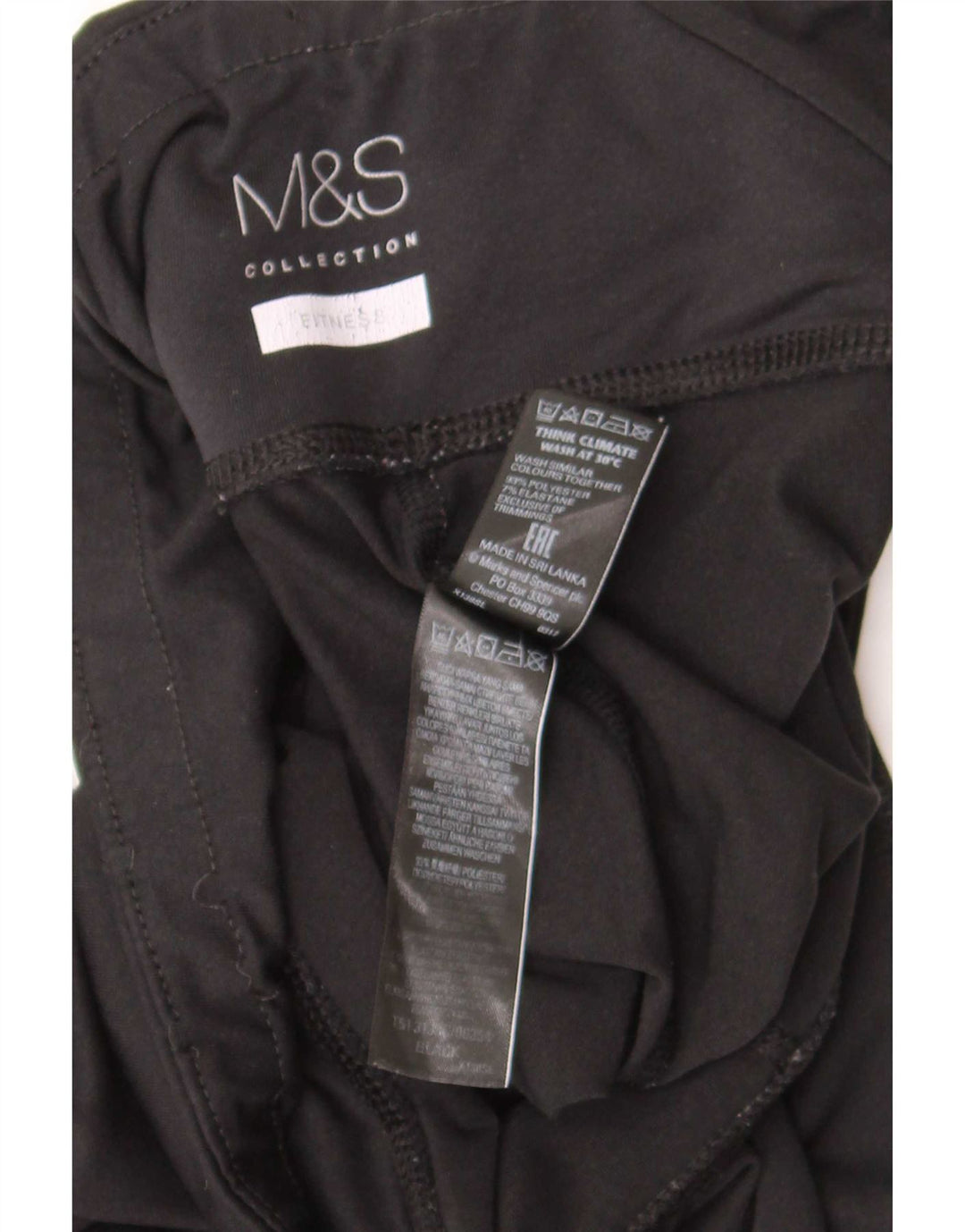Leggings da donna Marks & Spencer UK 12 poliestere nero medio