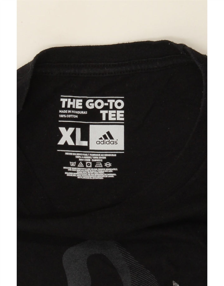 T-shirt grafica da uomo Adidas Top XL in cotone nero