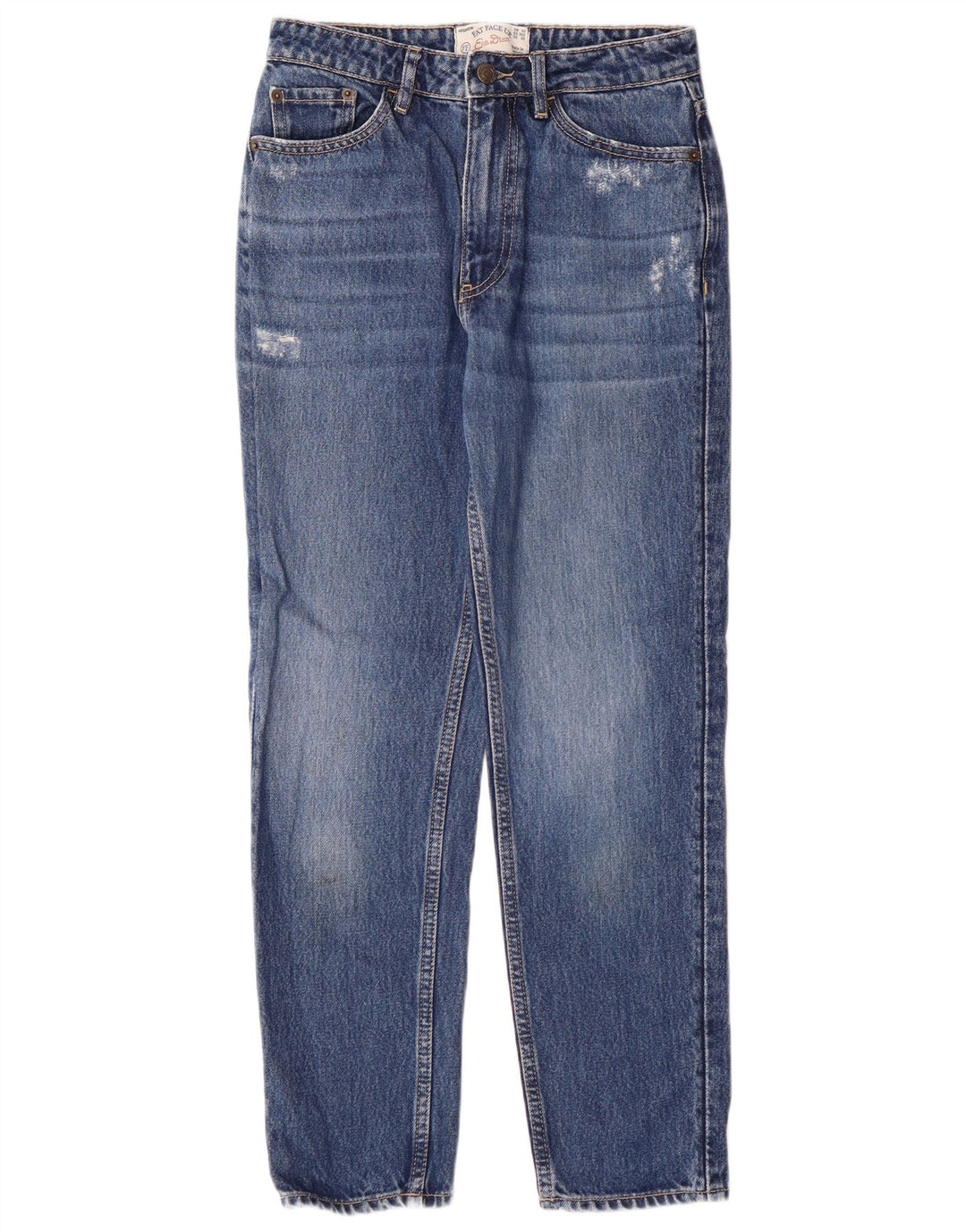 FAT FACE Donna Mom Jean Jeans slim effetto consumato UK 6 XS W26 L26 Cotone blu