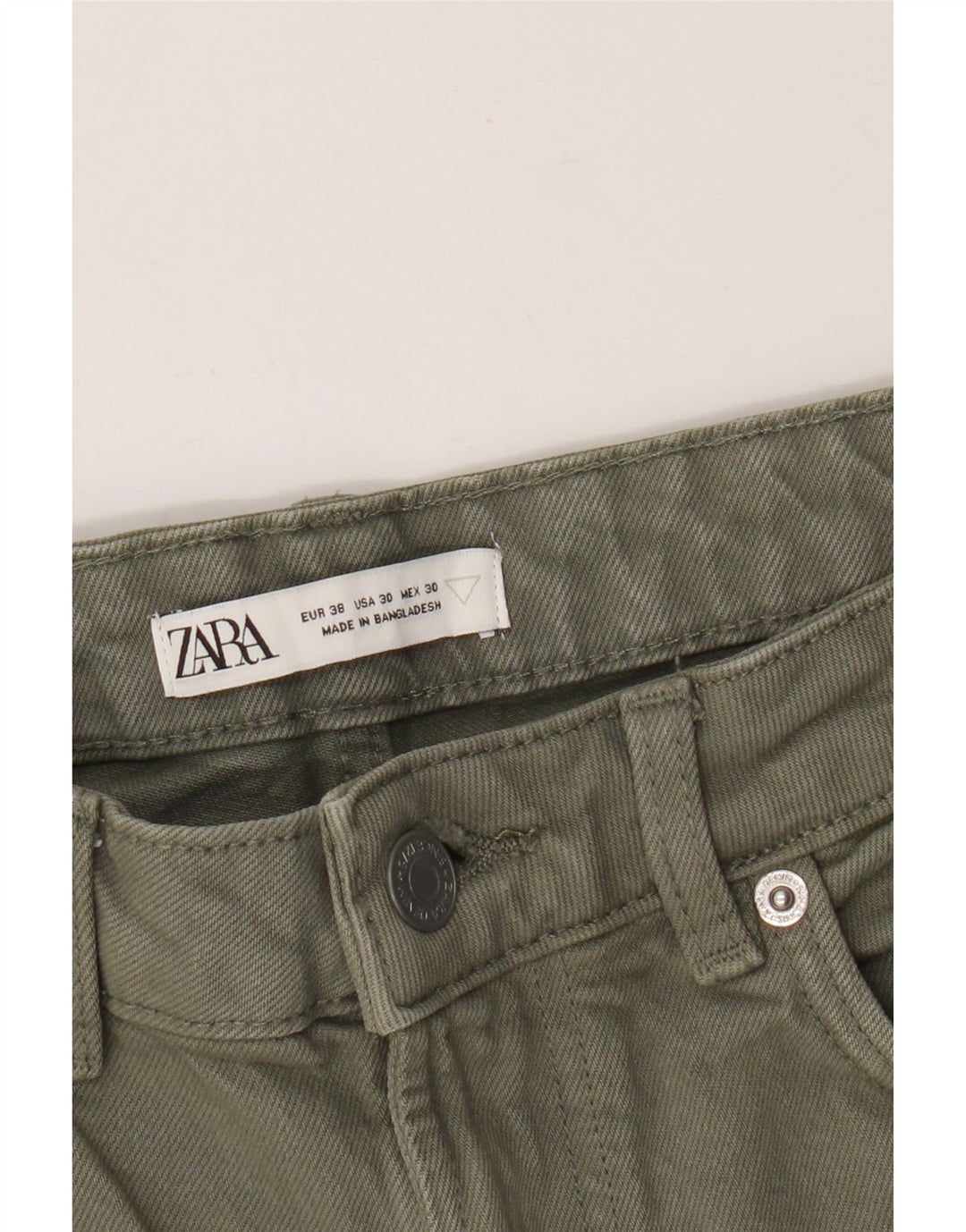 Pantaloncini di jeans da uomo Zara EU 38 piccoli W30 verdi