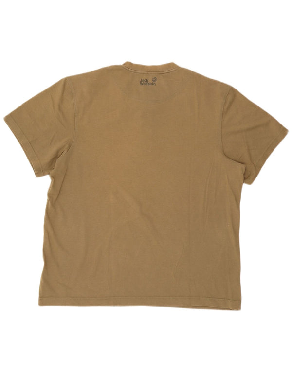 T-shirt da uomo Jack Wolfskin Top UK 46/48 2XL cotone kaki