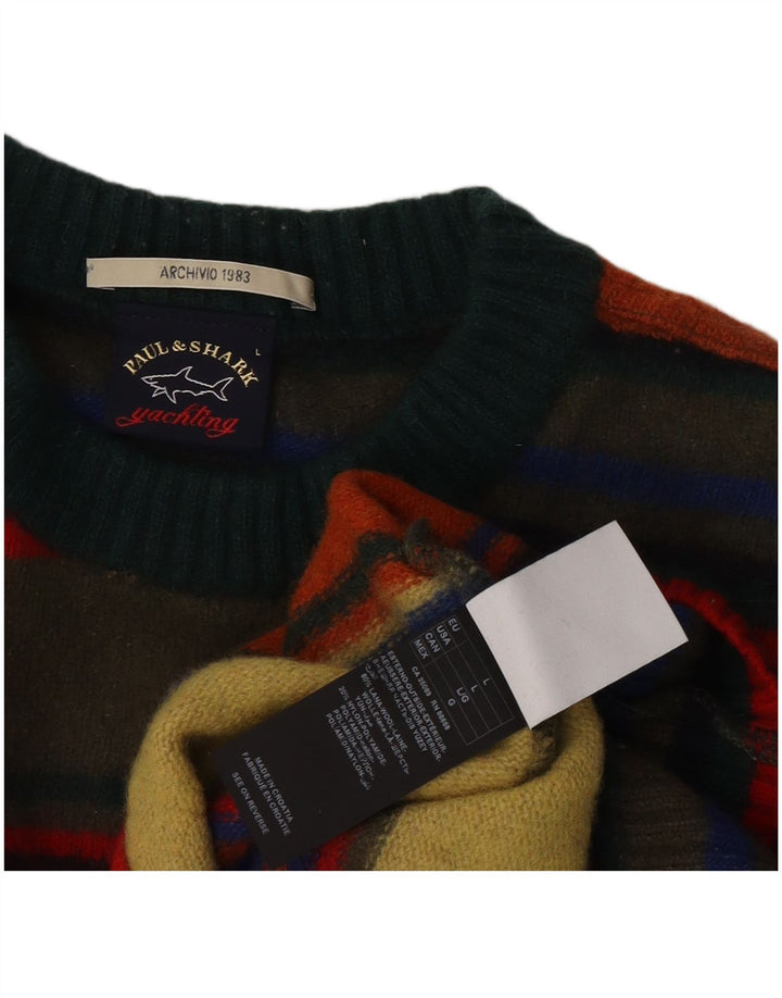 Maglione maglione girocollo da donna Paul & Shark UK 16 grande multicolore