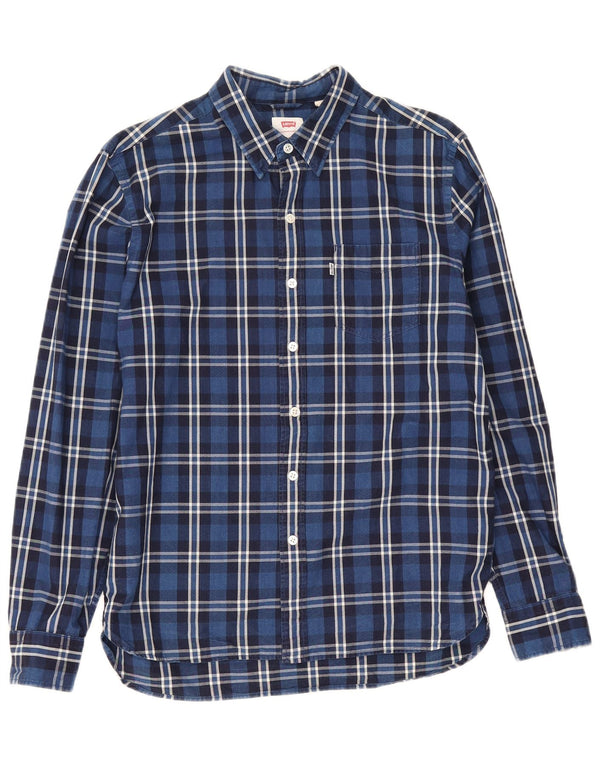 Camicia da uomo Levi's in cotone a quadri blu navy medio