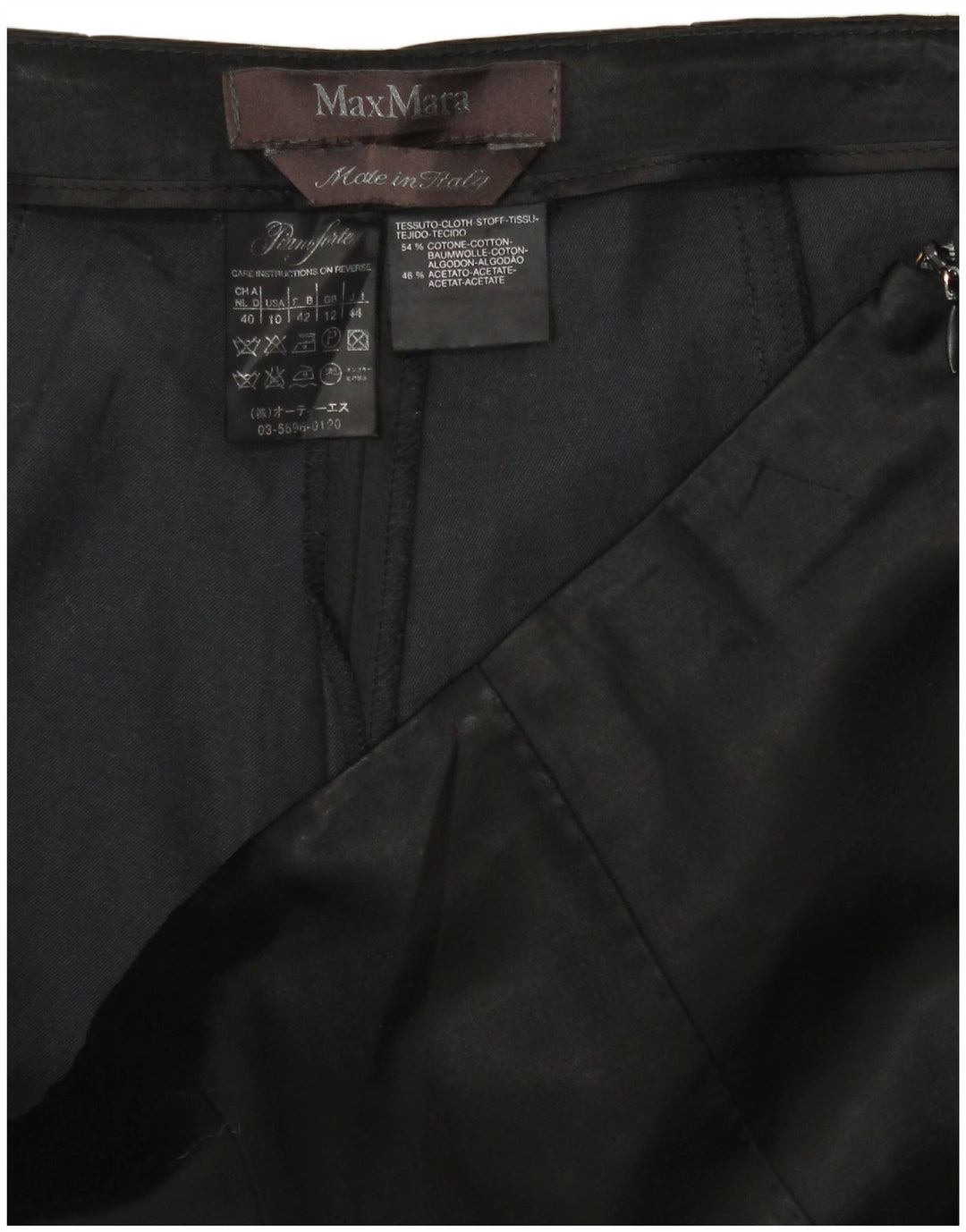 Pantaloni corti da donna Max Mara UK 12 medi W30 L23 cotone nero