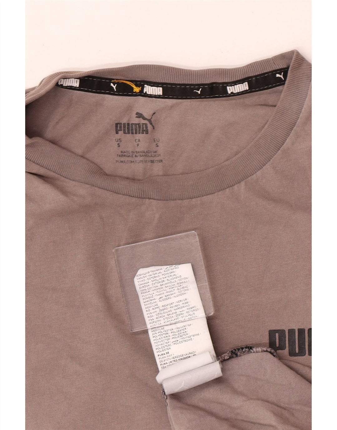 T-shirt da uomo Puma Top Small in cotone grigio