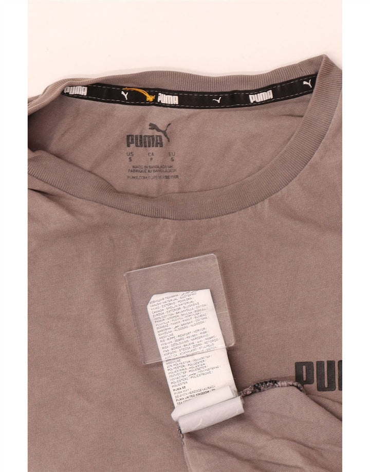 T-shirt da uomo Puma Top Small in cotone grigio